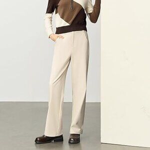 Women's Fall Winter Warm High Waist Straight Leg Cozy Banana Pants